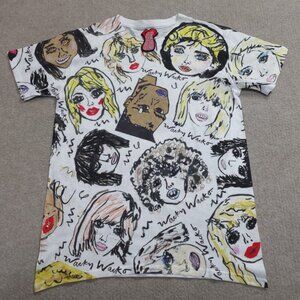Wacky Wacko Shirt Small White All Over RuPaul Grace Jones Madonna Courtney Love
